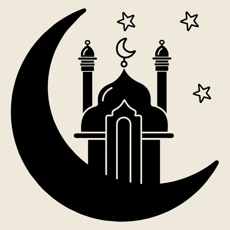 Mosquée lieu de culte religieux dans la lune