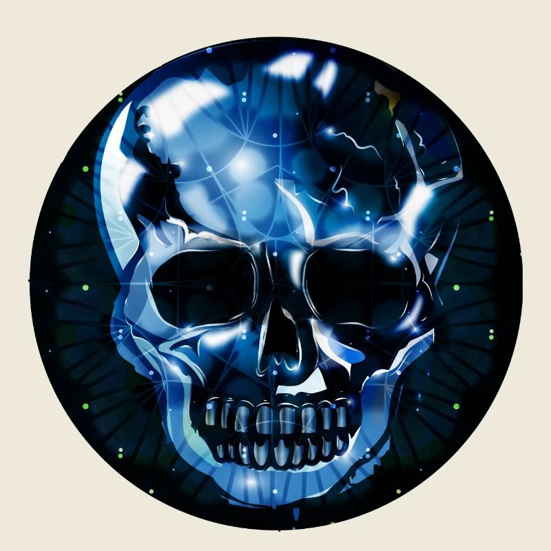 dark skull in glass crystal look