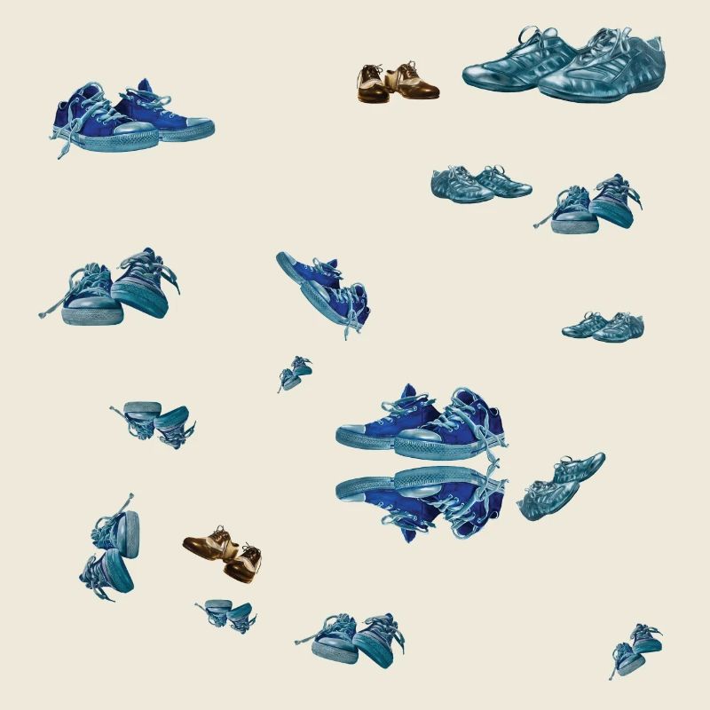Blauer Sneaker Streu Muster 