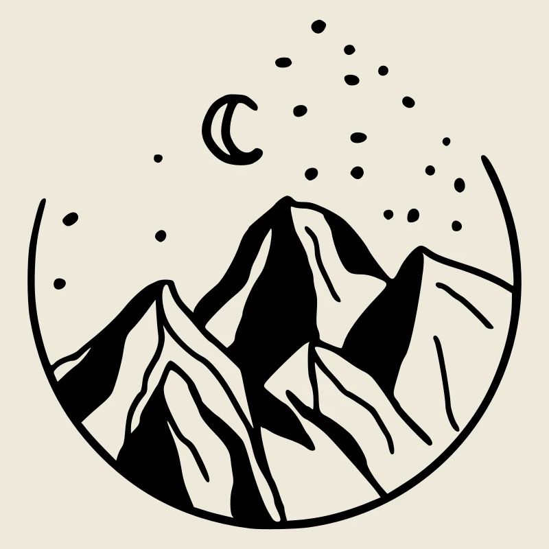 BERGE IM KREIS gezeichnet