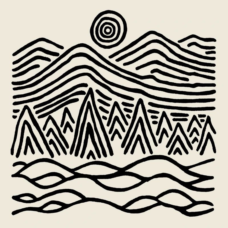 Paysage noir étrange