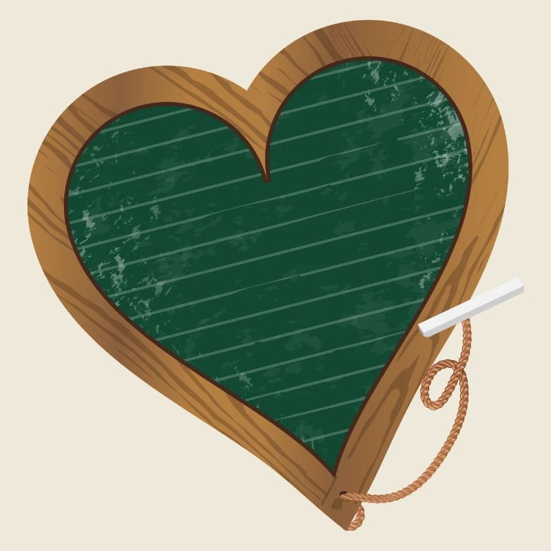 heart-shaped green slate for back-to-school