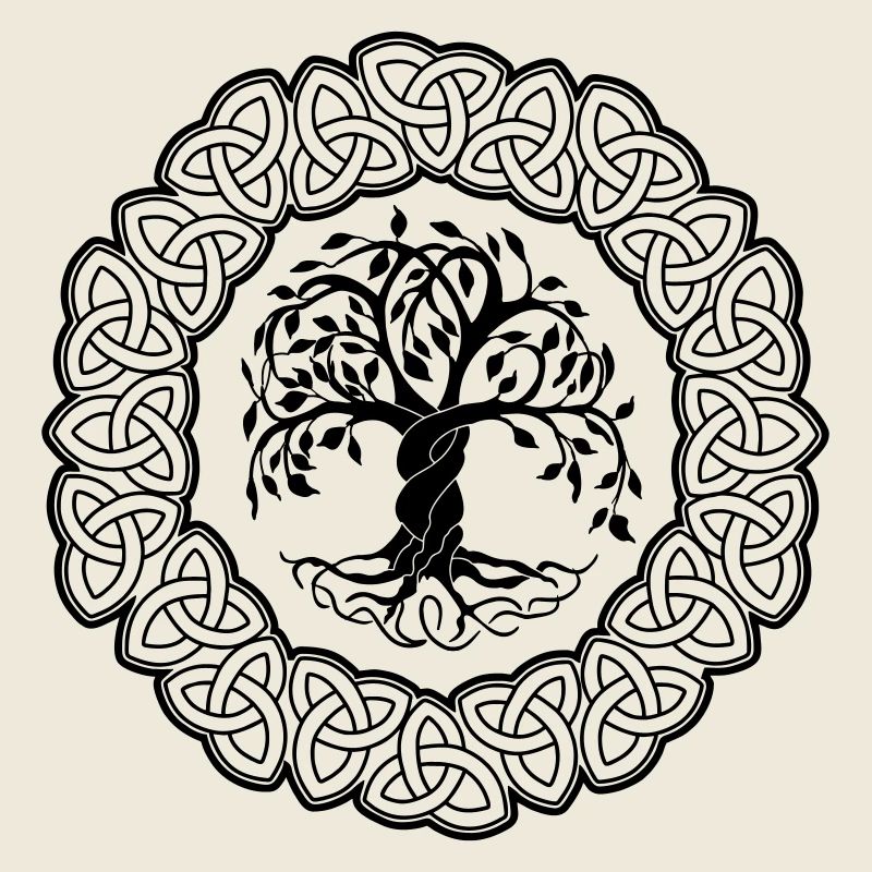 Yggdrasil mit Blättern der Baum des Lebens