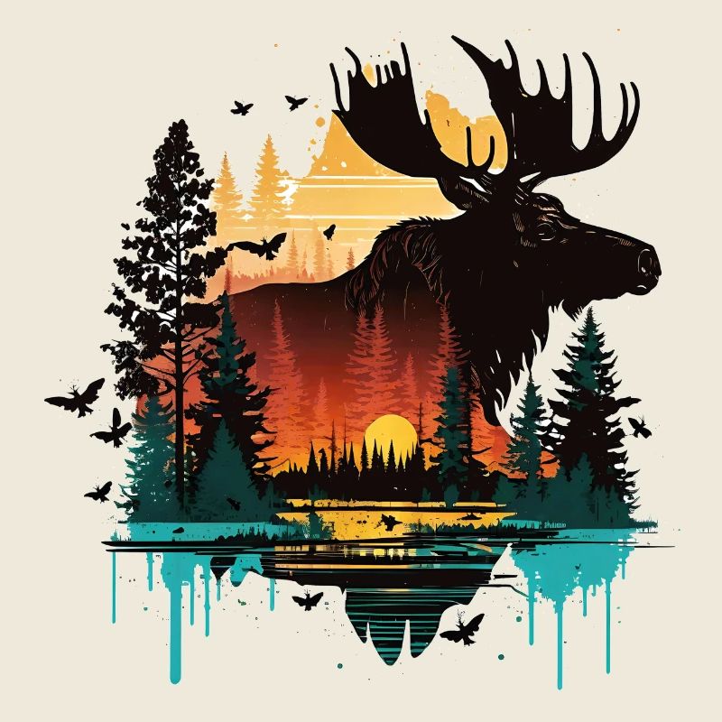 Moose - Landscape - Sunset