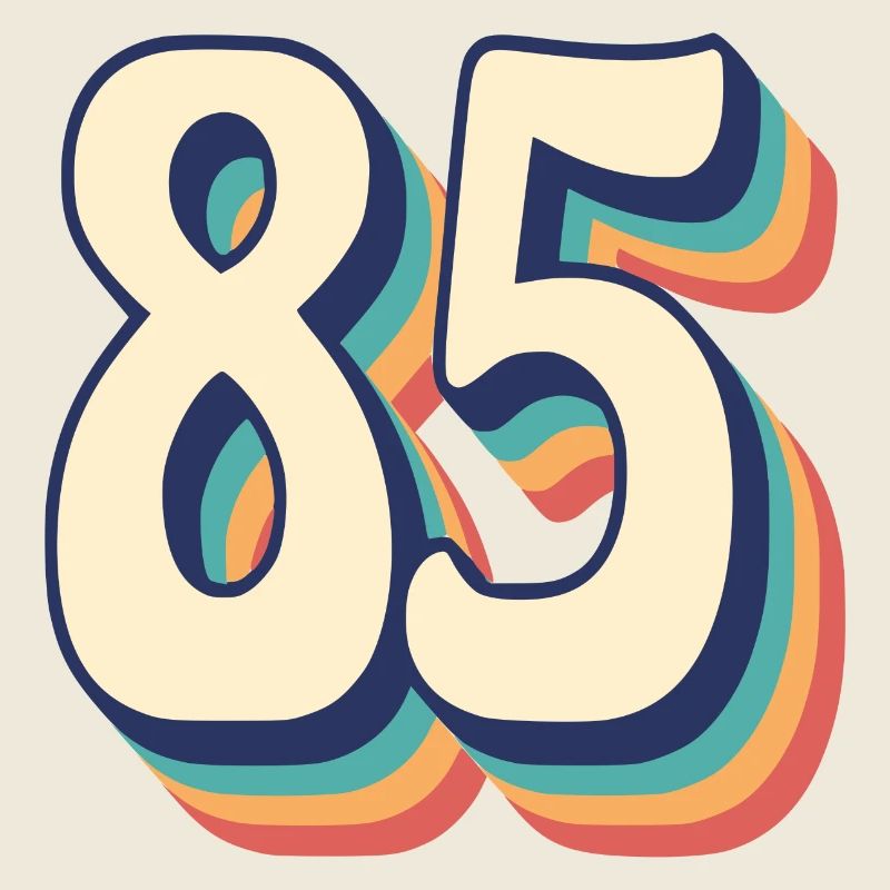 Vintage Retro T-Shirt Number 85 Eighty Five