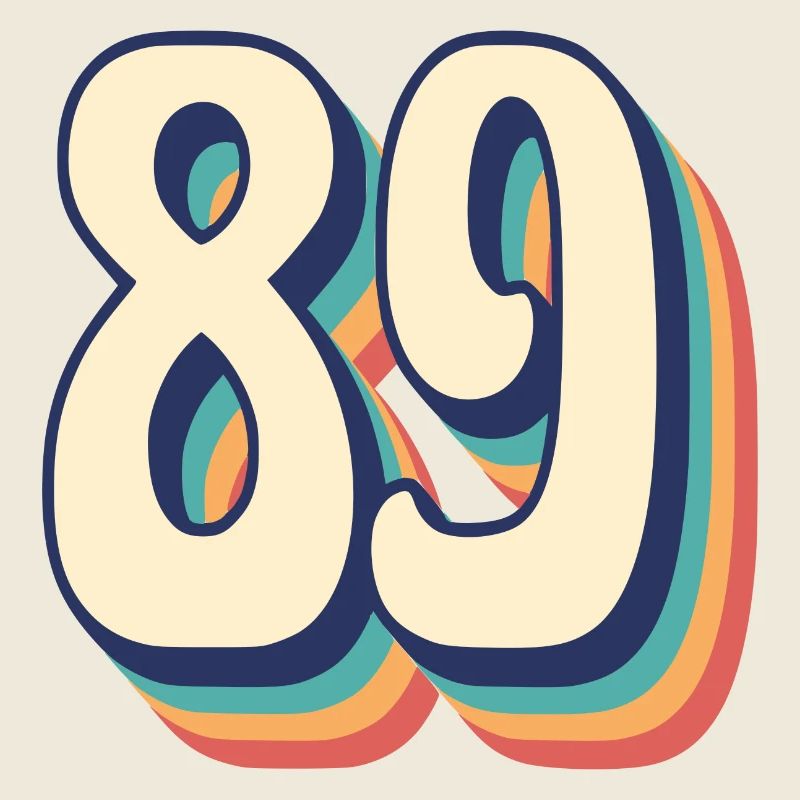 Vintage Retro T-Shirt Number 89 Eighty Nine
