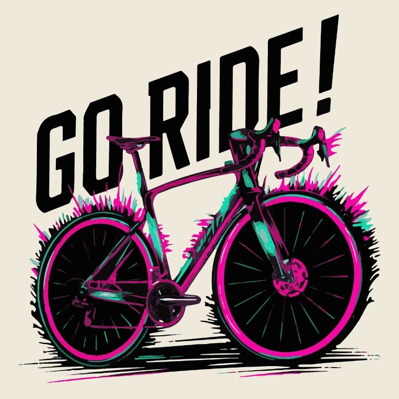 Neon Cycling Adventure Illustration