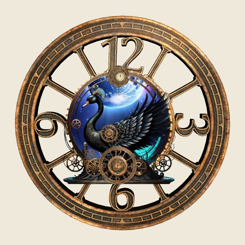 Schwarzer Steampunk-Schwan