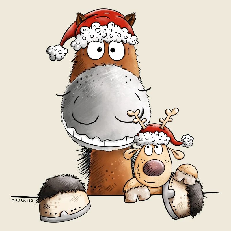 Weihnachten Pferd Und Rentier