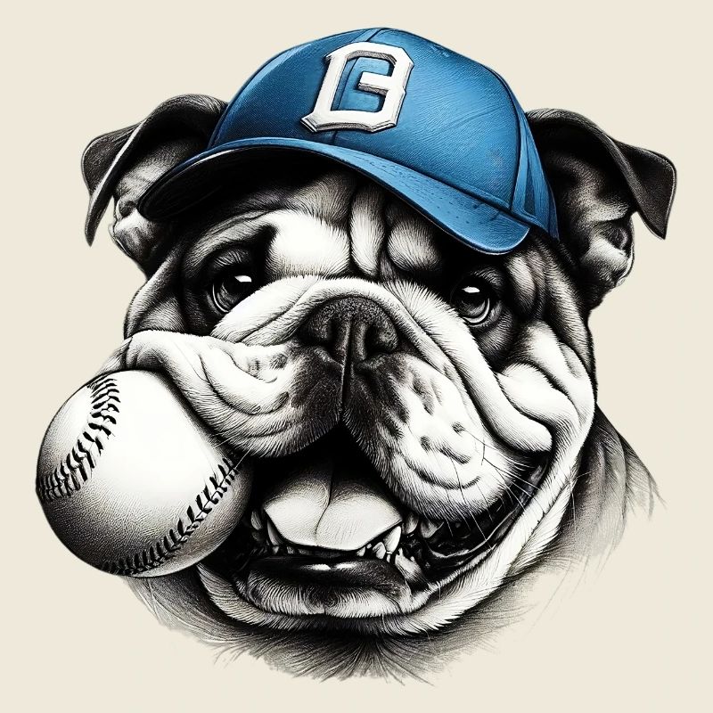 Dog Bulldog Baseball