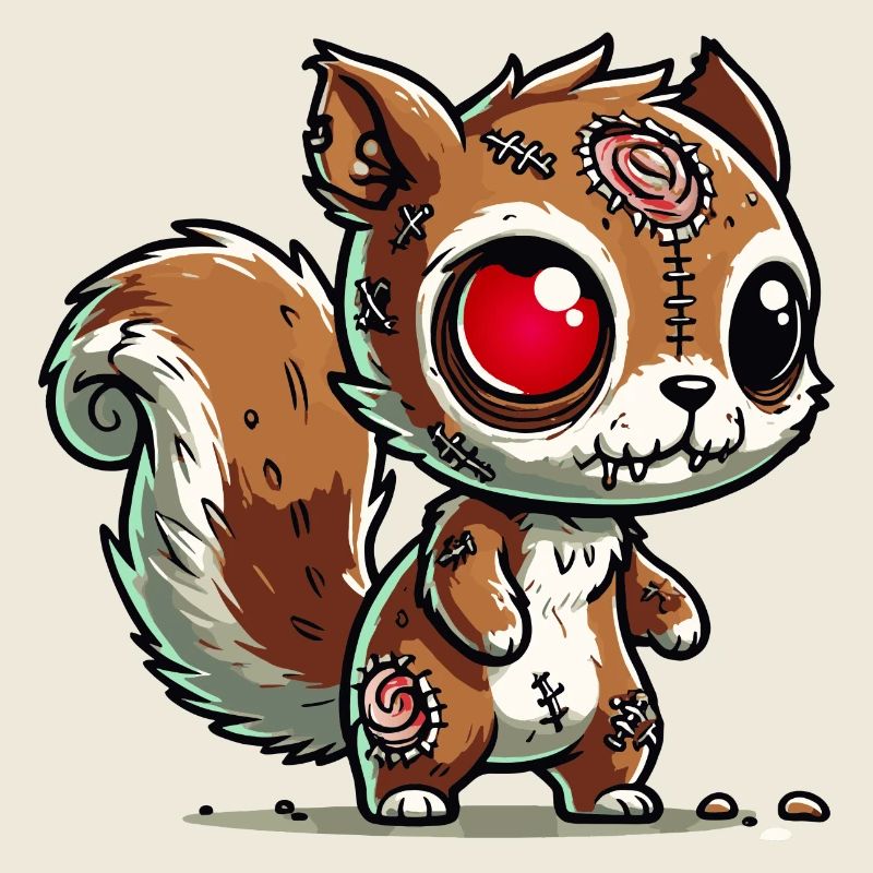 gruseliges Zombie-Eichhörnchen für Halloween Spaß