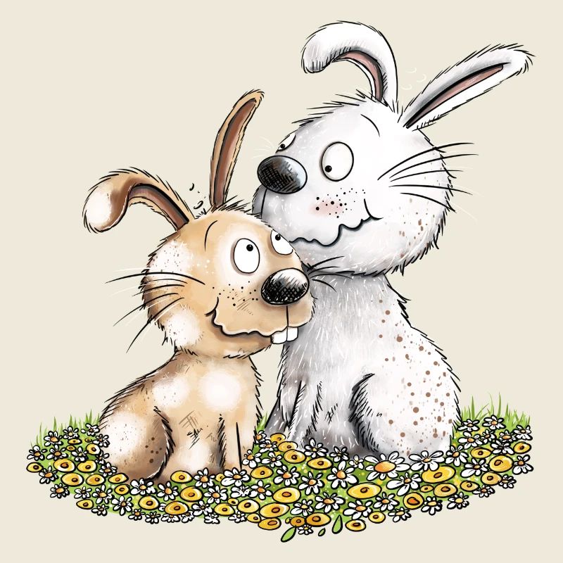 Droll Bunnies I Lapin Motif Lapin