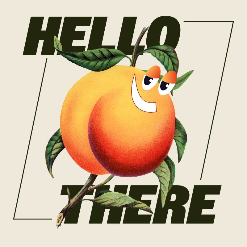 Peach Retro – Hello There Statement