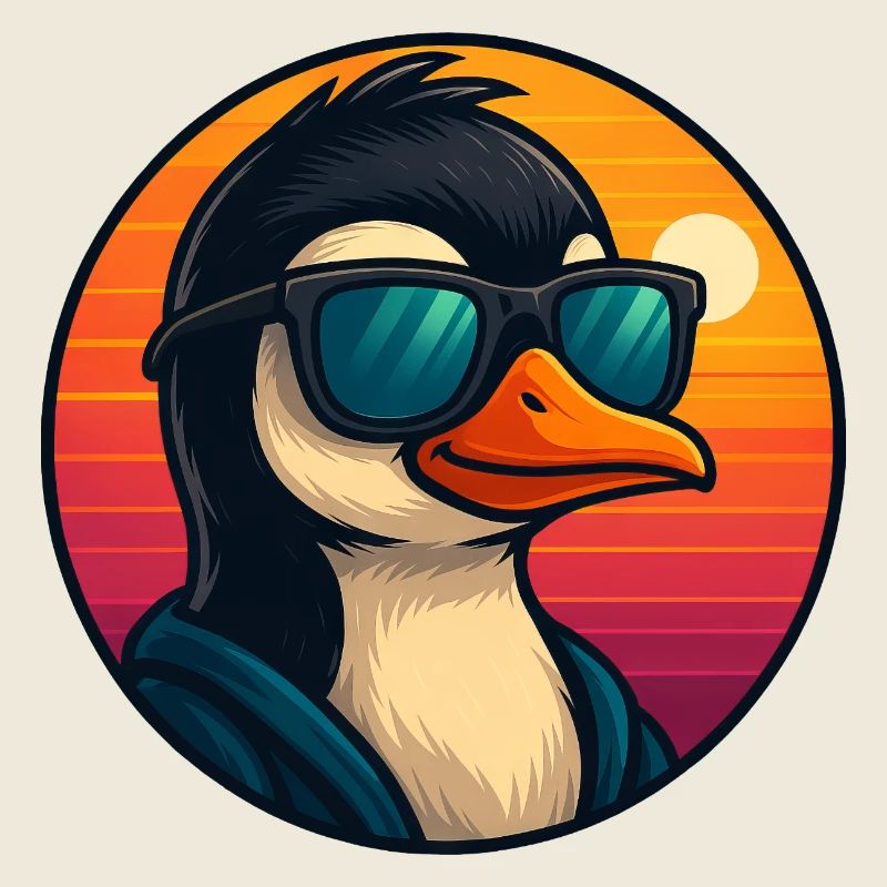 Cool pingouin lunettes de soleil dessin animé d’été