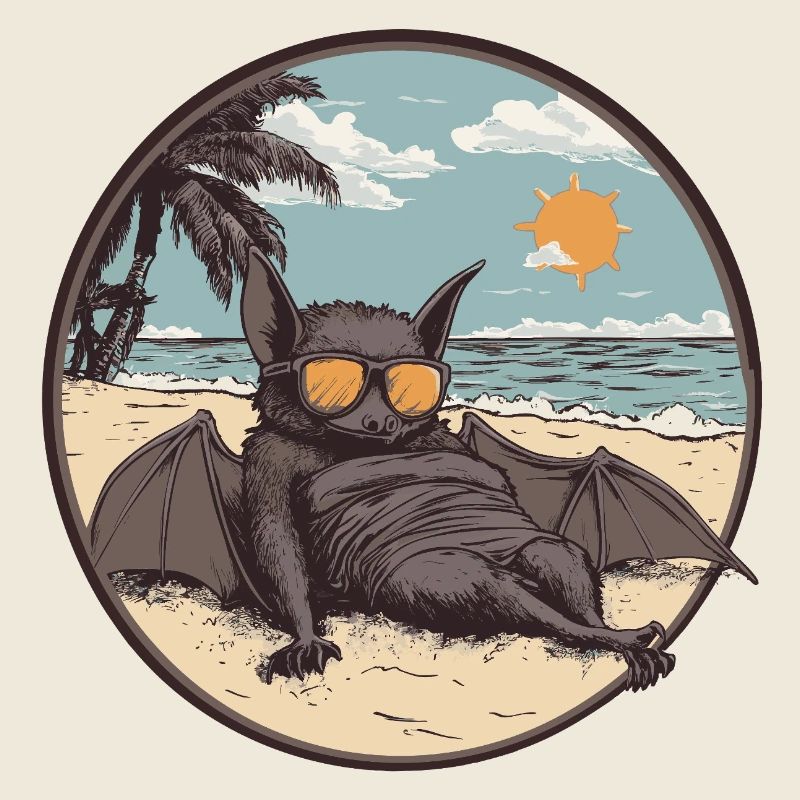 Entspannte Fledermaus am Strand