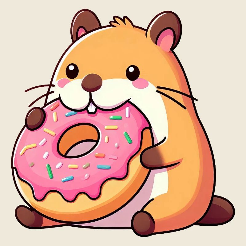 Mignon Capybara Hamster Cochon d’Inde Beignet