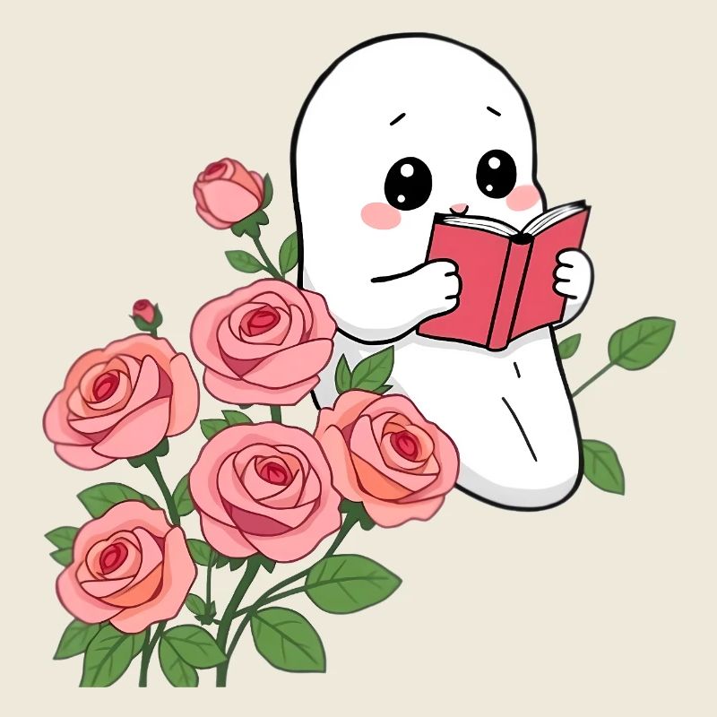 Gespenst liest ein Buch
