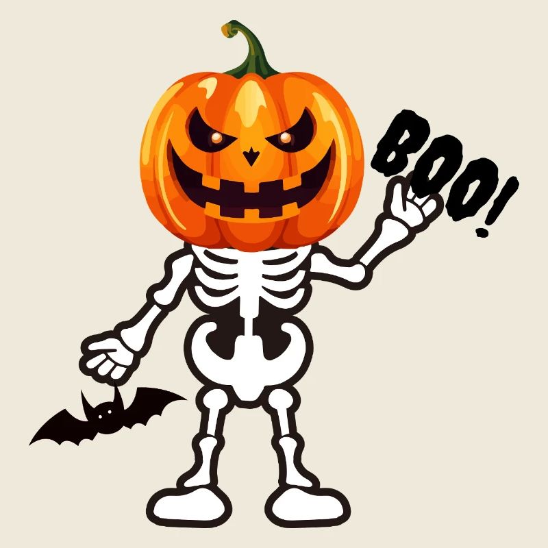 BOO! Pumpkin Skeleton – Funny Halloween Spook