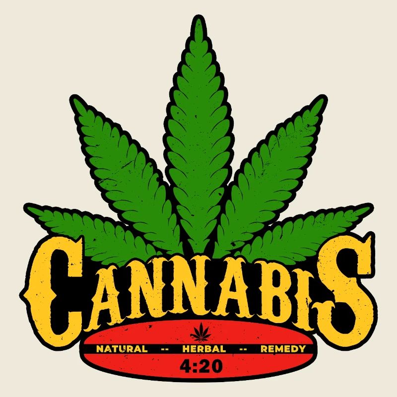 Feuille de Cannabis Rétro Badge Design