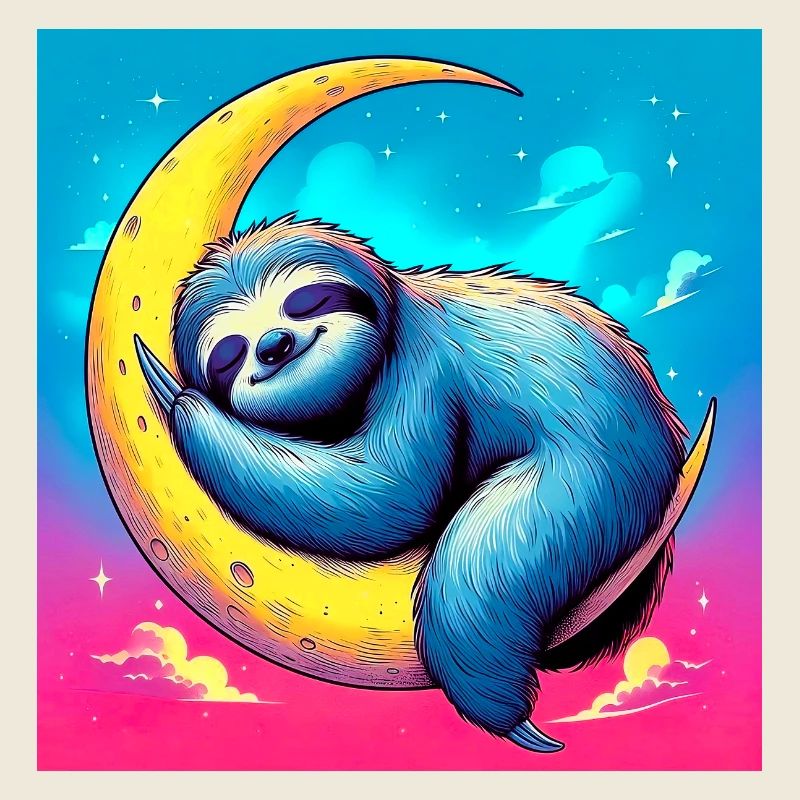 Faultier schläft auf dem Mond