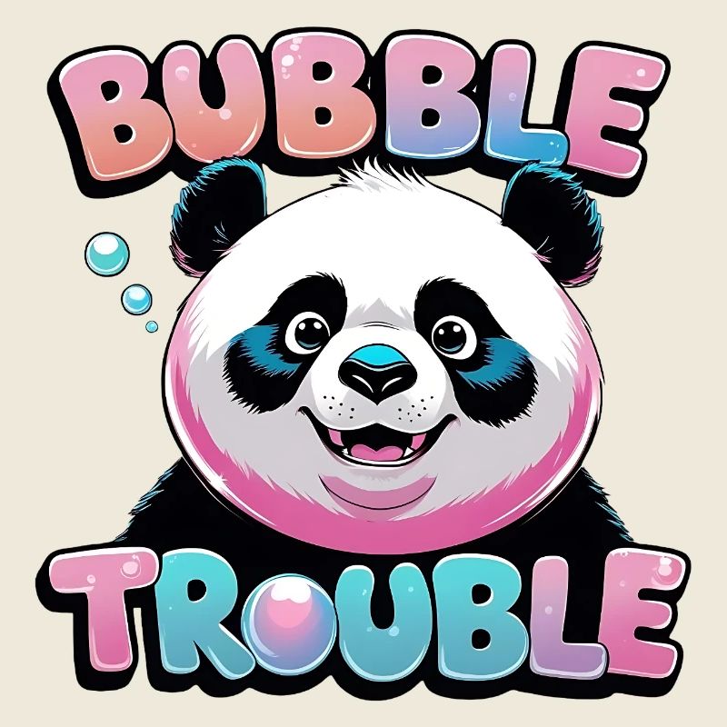 Verspielter Panda Bubbel Glasdruck