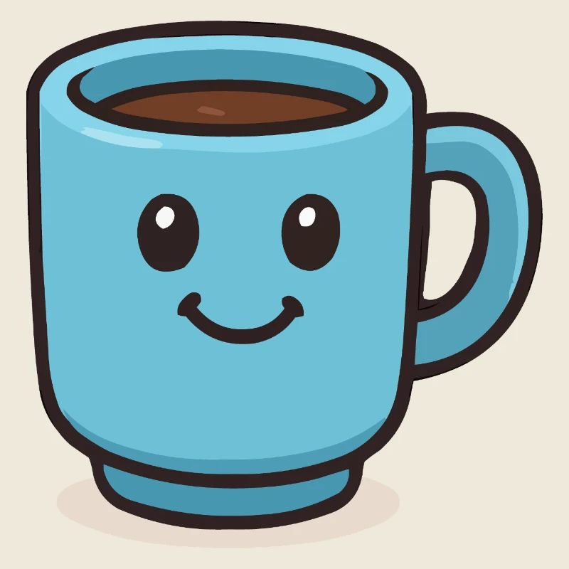 Fröhlicher Kaffeebecher