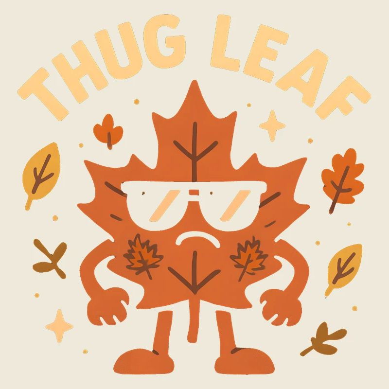 Thug Leaf Happy Fall Ernte Herbst Liebhaber Wortsp