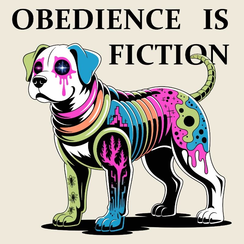 Neon Cyber Hund Illustration