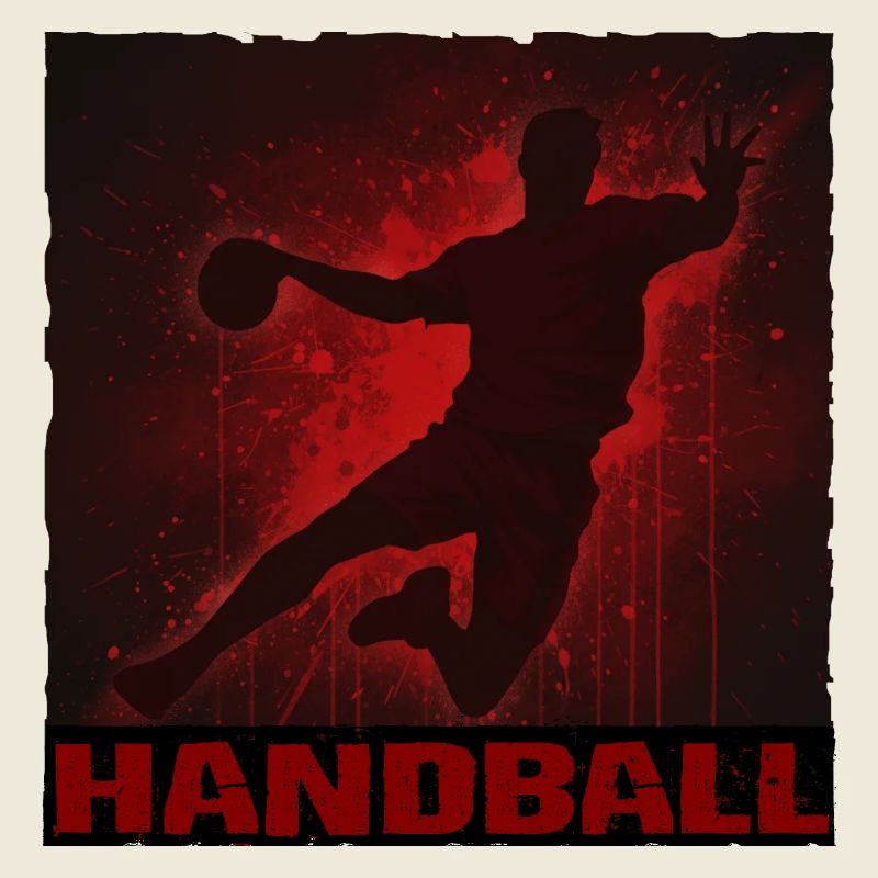 Imprimé silhouette de handball dynamique