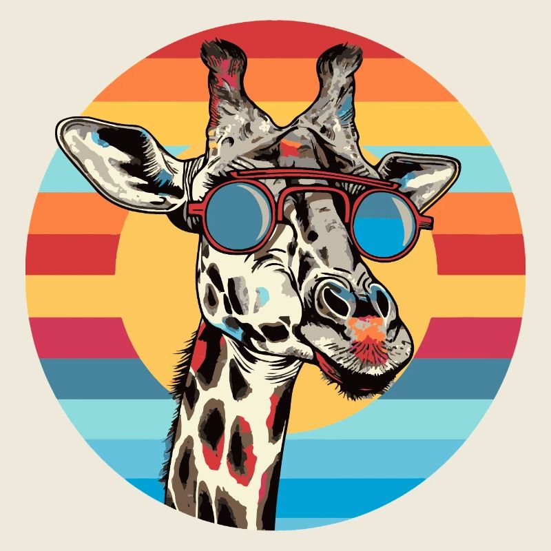 Image de girafe avec des lunettes de soleil