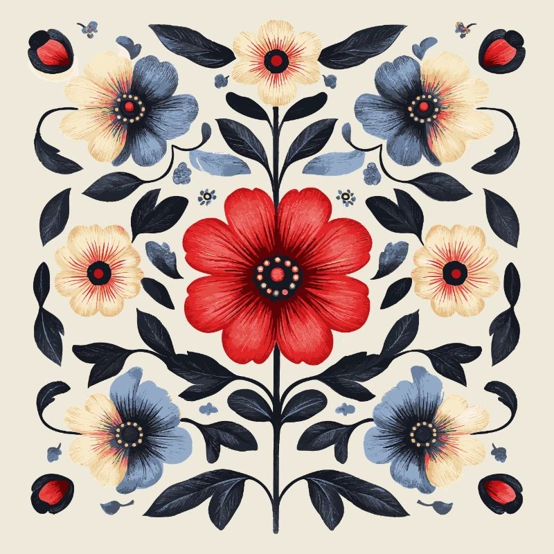nordisches Blumenmuster