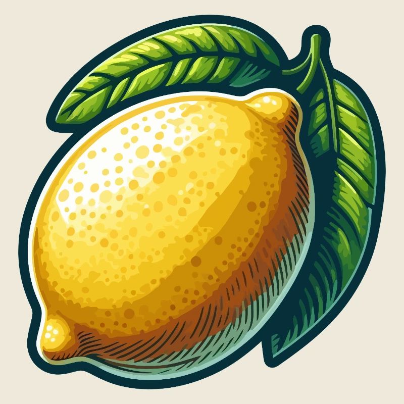 Citron éclatant avec feuilles graphique