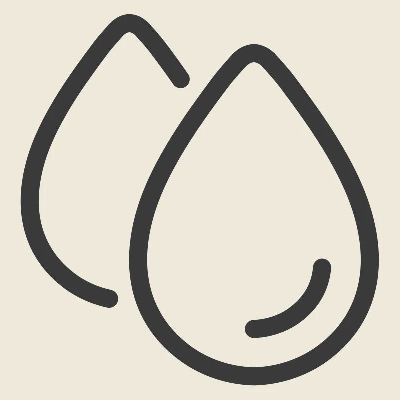 Doppelte Wassertropfen Linie Symbol Logo