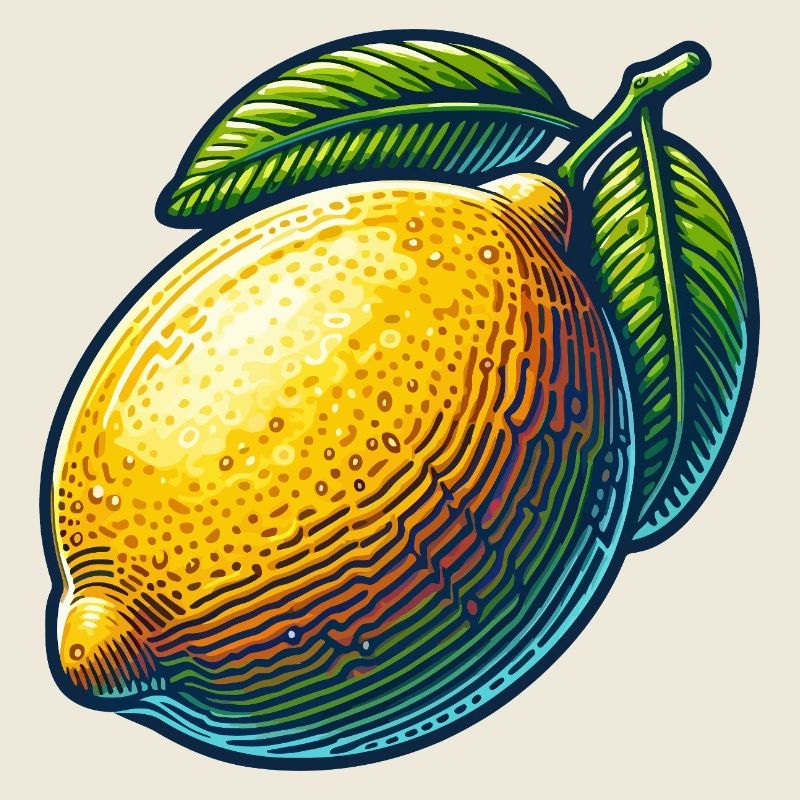Citron éclatant et feuilles vertes