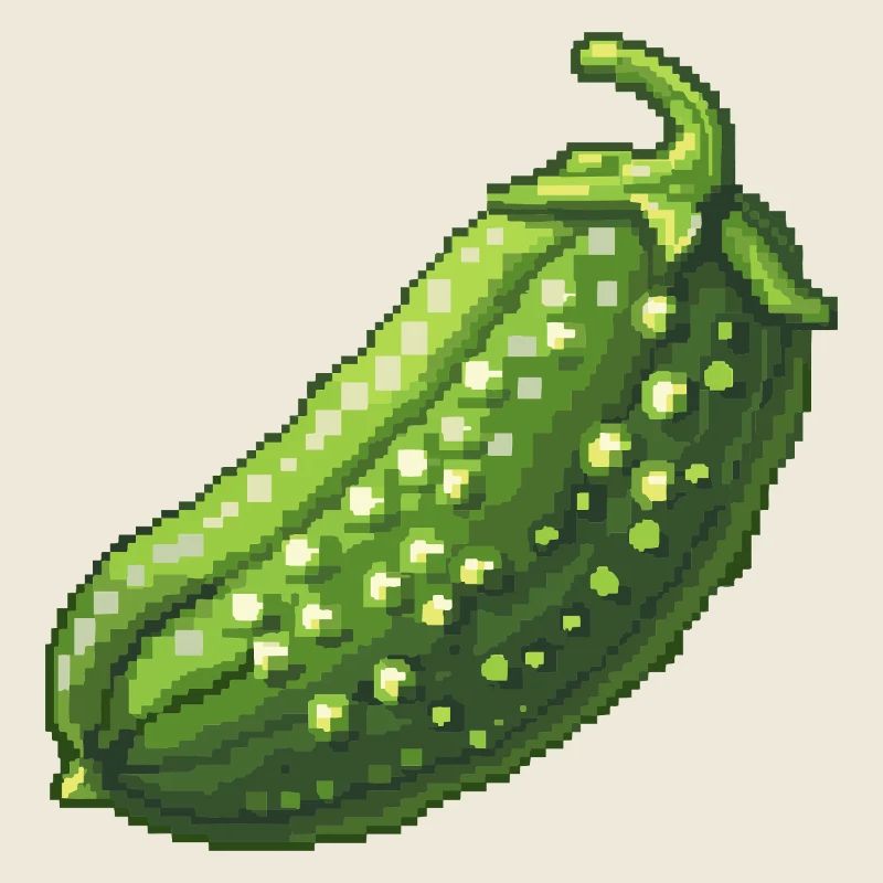 Pixel Concombre Vert Rétro