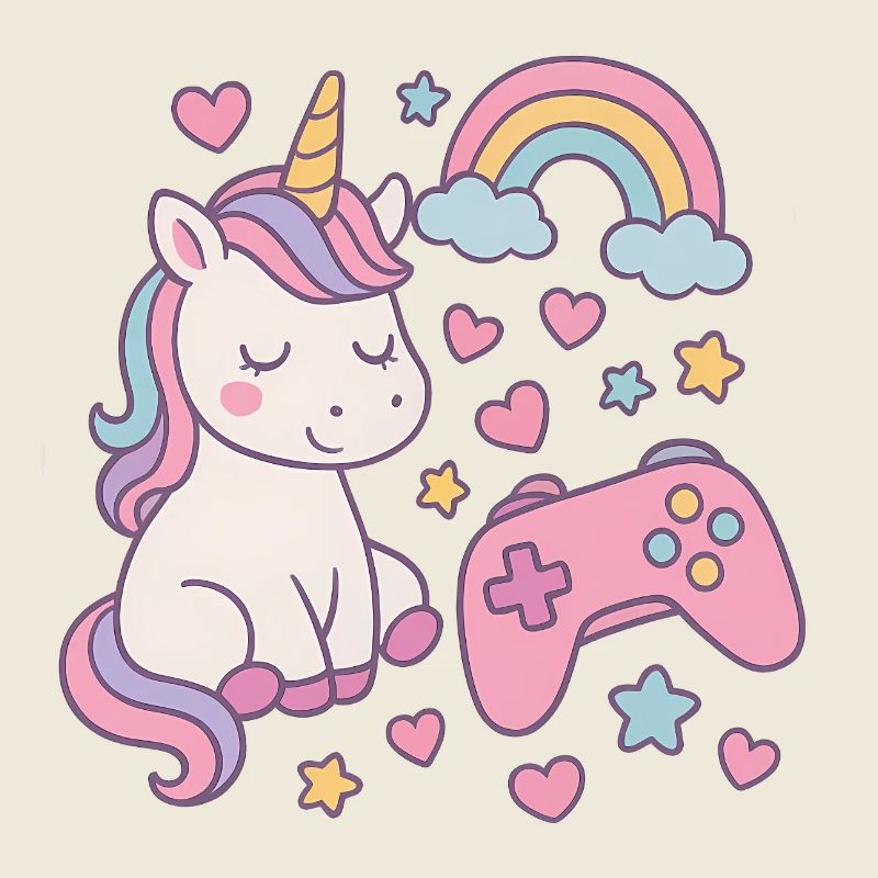Super süßes Einhorn mit Gaming-Feeling