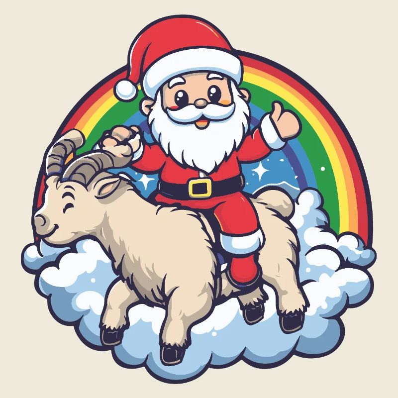 Chèvre de montagne Père Noël Noël