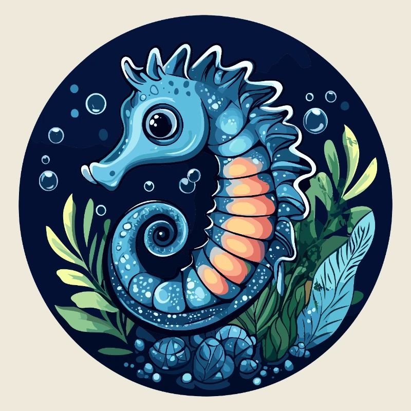 Bleu Hippocampe sous-marin