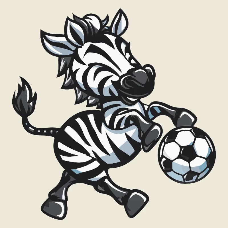 Zebraspieler mit Ball
