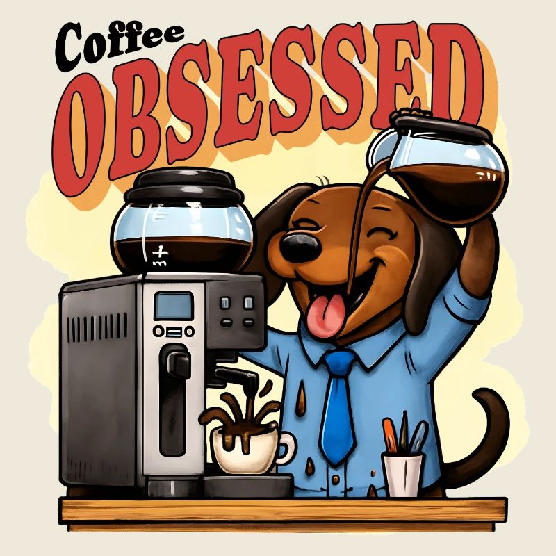 Kaffeebesessener Dackel Humor