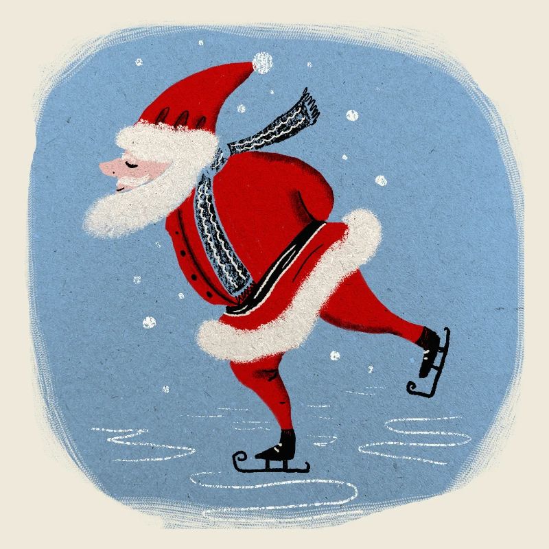 Weihnachtsmann auf Kufen