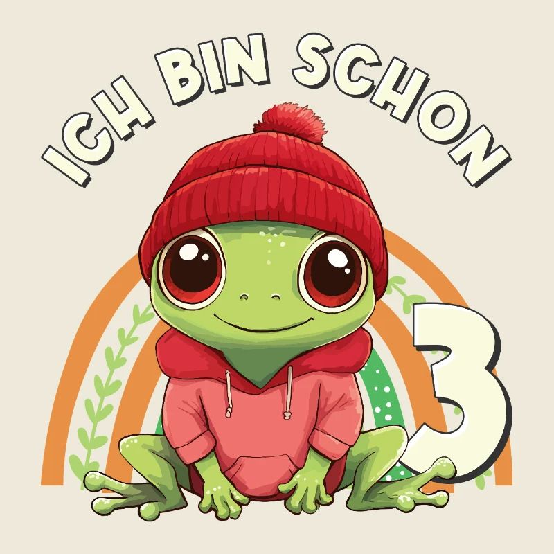 3. Geburtstag Frosch Regenbogen Süß Niedlich