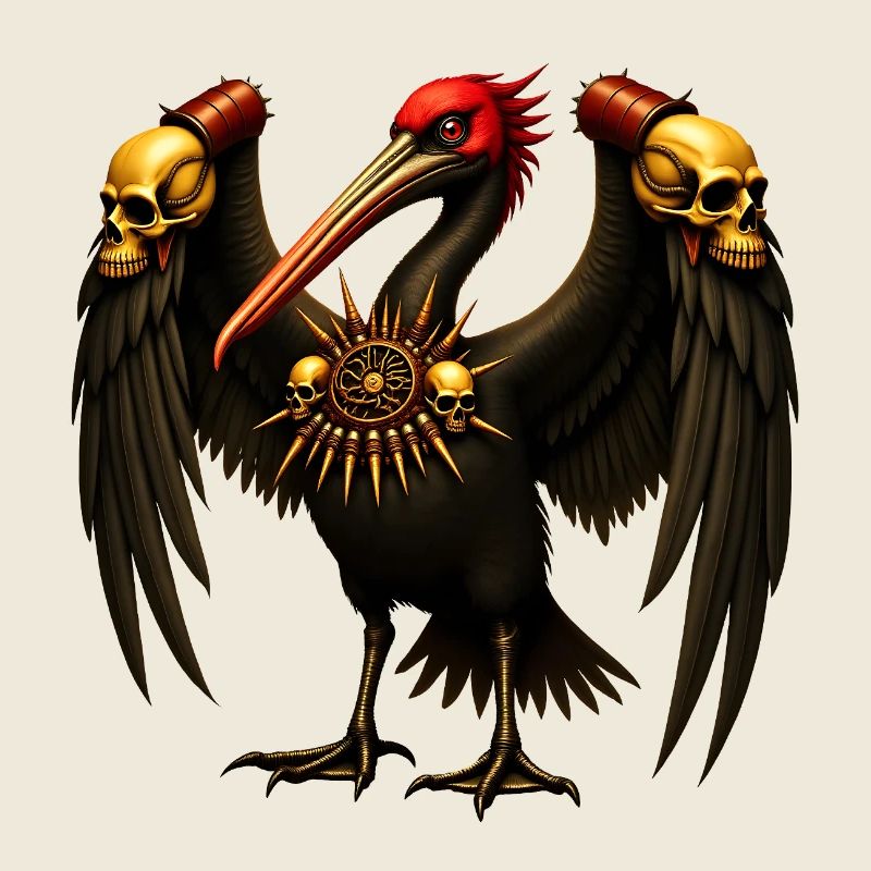 Dark Raven with Skulls