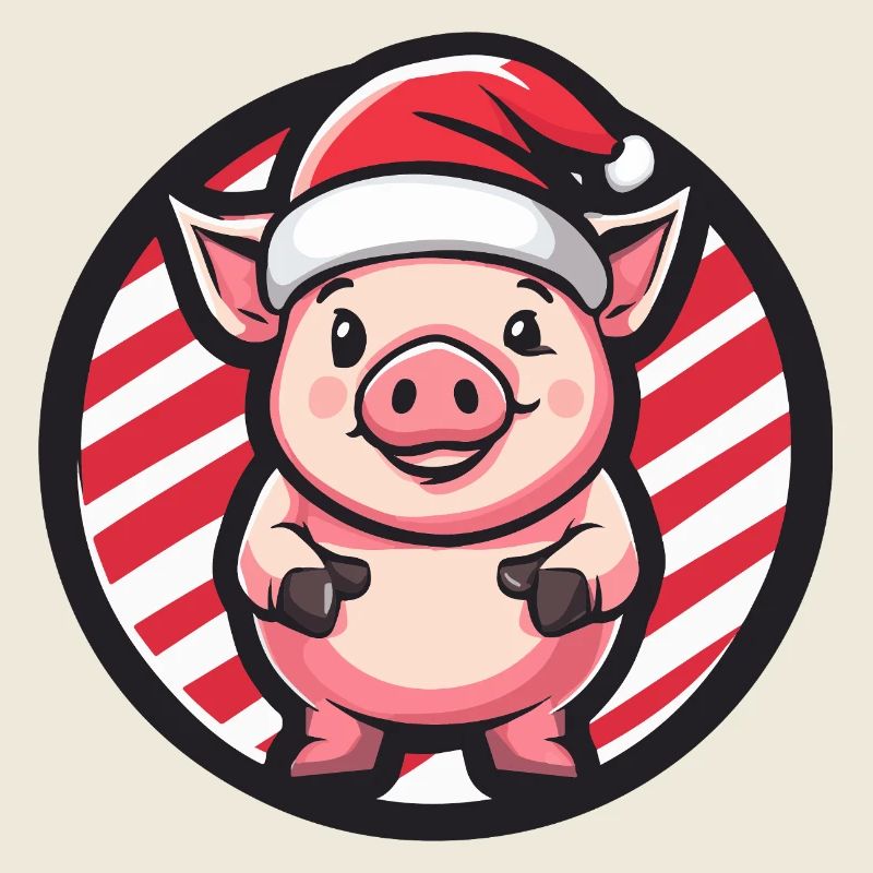 Regard de cochon Père Noël en canne d’orge