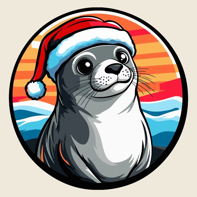 Seelöwe im Winter Santa Hut