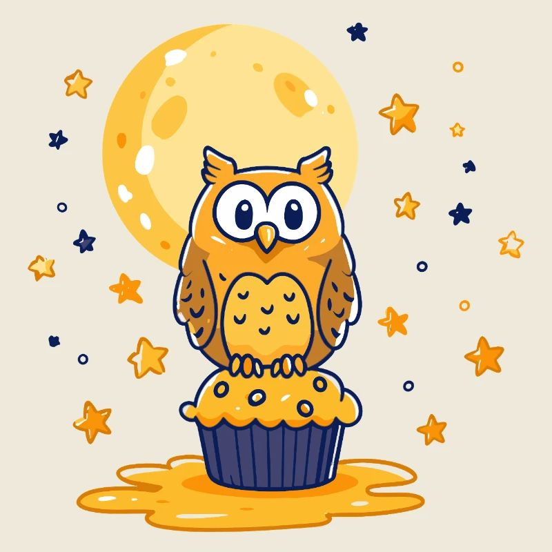 Mondlicht Eulen Cupcake