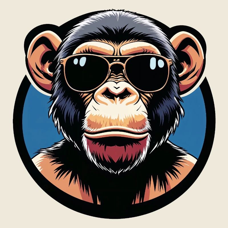 Affe mit Sonnenbrille Kreis