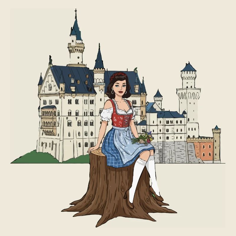 Bavarian pin-up for Neuschwanstein