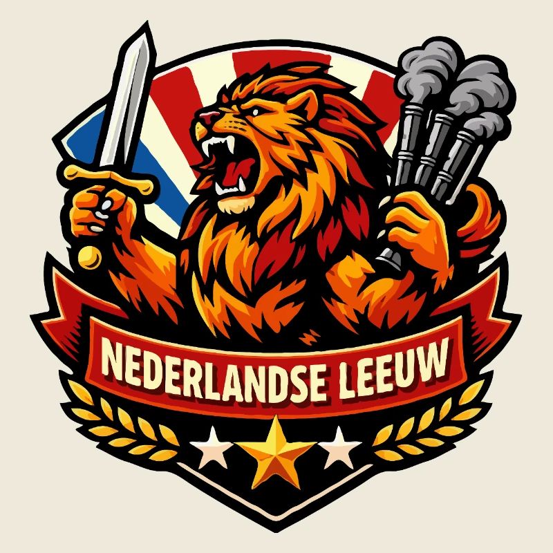 Lion hollandais avec épée et fumée