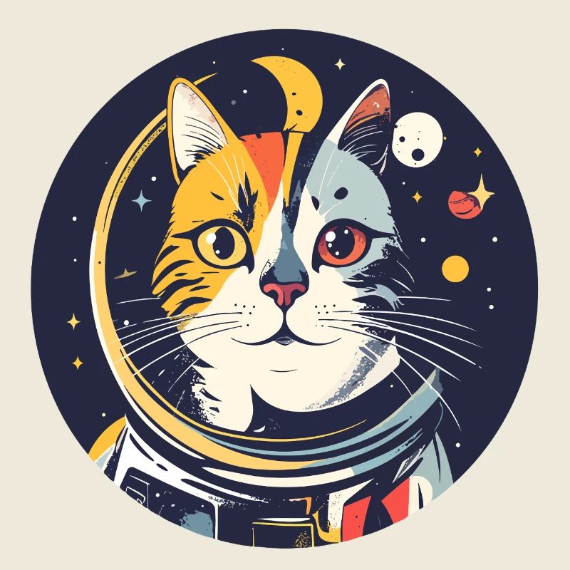 Cats Cosmos Astronaute Portrait du chat spatial